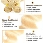 Body Wave Bundles Human Hair 12A 613 Blonde Unprocessed Weave