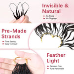 Boho Feather Extensions Human Hair Burmese Curly 50 Strands Pre-Separated