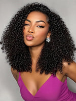 Glueless Burmese Curly Half Wig Human Hair Wear & Go No Glue Seamless Flip