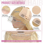 HD Lace Front Wig Straight Human Hair 613 Blonde 13x6