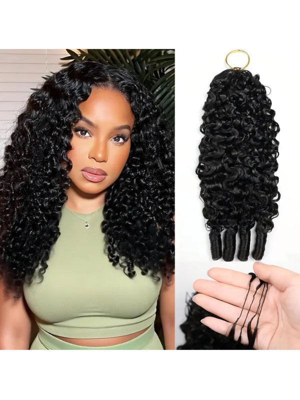 Boho Feather Extensions Human Hair Burmese Curly 50 Strands Pre-Separated
