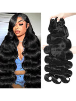 Body Wave Bundles Human Hair 16A Virgin Natural Black Premium Weave