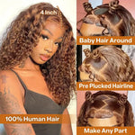 HD Lace Front Wig Kinky Curly Human Hair 13x4 Pre-Plucked 250% Density Brazilian