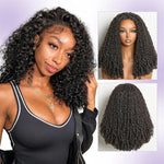 Glueless Burmese Curly Half Wig Human Hair Wear & Go No Glue Seamless Flip