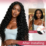 Boho Feather Extensions Human Hair Deep Wave 50 Strands Pre-Separated