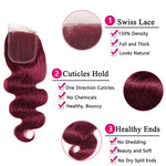 Body Wave Bundles Human Hair 99J Burgundy Wine Red Brazilian Weave
