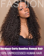 Burmese Curly Bundles Human Hair Raw Virgin Natural Black Spiral Curls