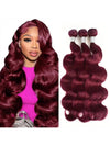 Body Wave Bundles Human Hair 99J Burgundy Wine Red Brazilian Weave