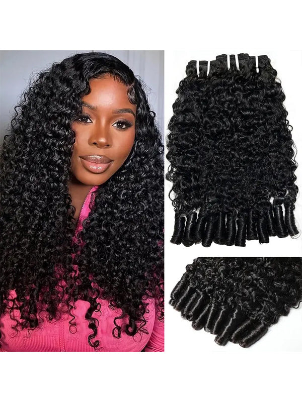 Burmese Curly Bundles Human Hair Raw Virgin Natural Black Spiral Curls