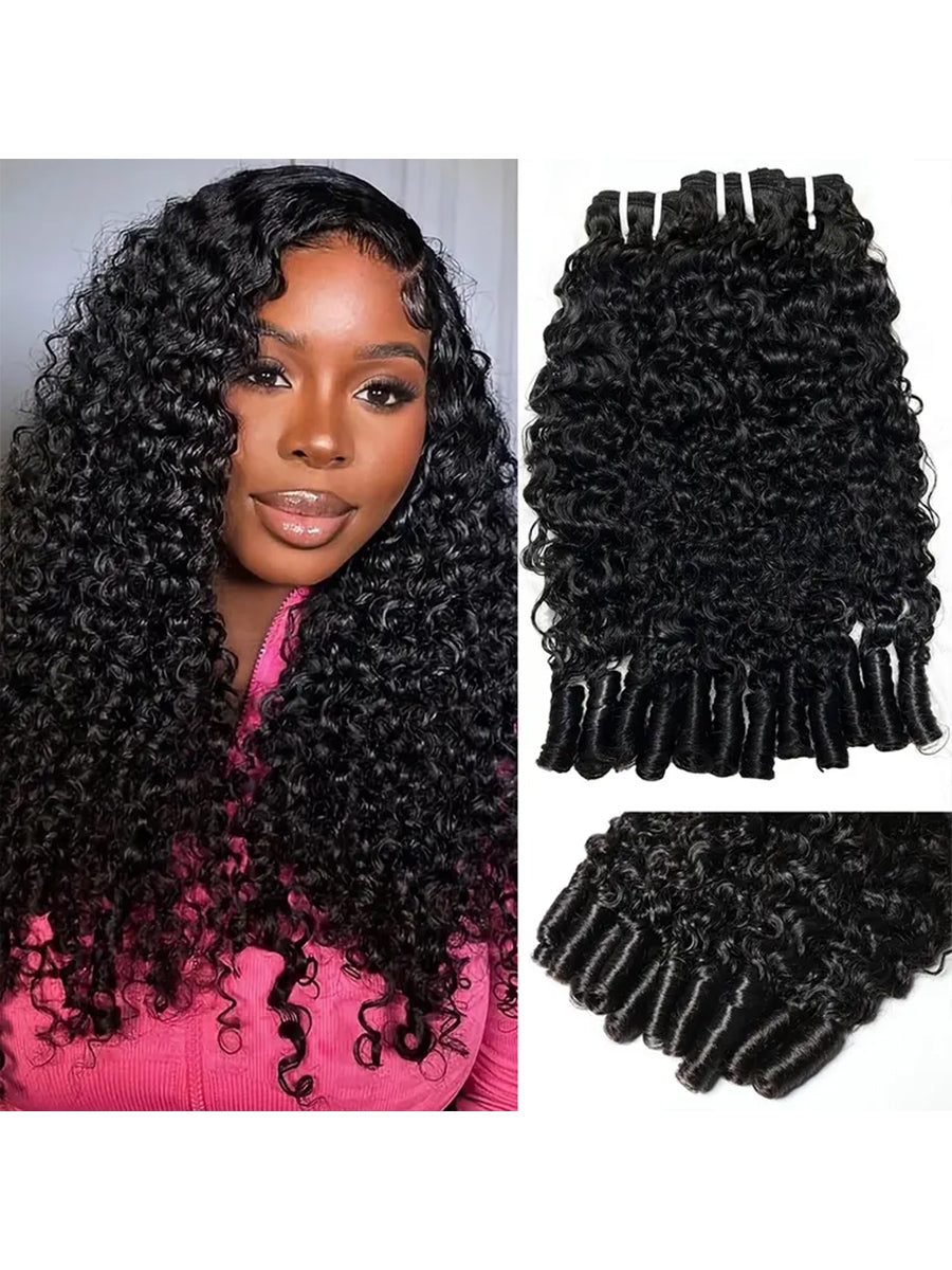 Burmese Curly Bundles Human Hair Raw Virgin Natural Black Spiral Curls