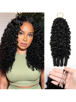 Boho Feather Extensions Human Hair Burmese Curly 50 Strands Pre-Separated
