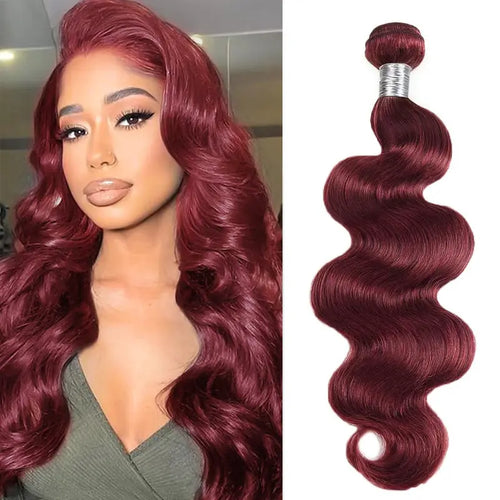 Body Wave Bundles Human Hair 99J Burgundy Wine Red Brazilian Weave