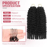 Boho Feather Extensions Human Hair Burmese Curly 50 Strands Pre-Separated