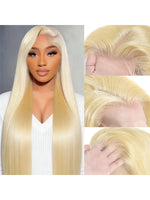 HD Lace Front Wig Straight Human Hair 613 Blonde 13x6