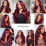 Body Wave Bundles Human Hair 99J Burgundy Wine Red Brazilian Weave