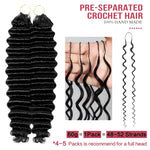 Boho Feather Extensions Human Hair Deep Wave 50 Strands Pre-Separated