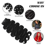 Body Wave Bundles Human Hair 16A Virgin Natural Black Premium Weave
