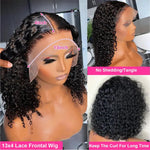 HD Lace Front Wig Kinky Curly Human Hair 13x4 Pre-Plucked 250% Density Brazilian