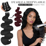 Body Wave Bundles Human Hair 16A Virgin Natural Black Premium Weave
