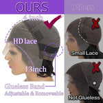 Glueless HD Lace Front Bob Wig Straight Human Hair Natural Black 13x4 Pre-Plucked