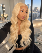 Wearing 613 body wave glueless wig